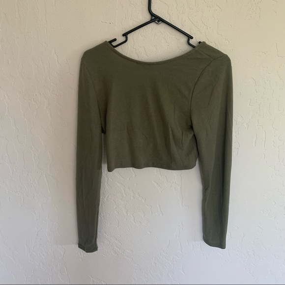 OLIVE GREEN TWIST TOP - Picture 4 of 4
